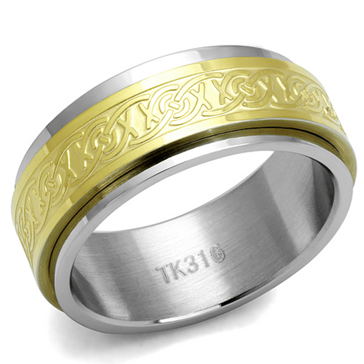 Picture of TK2939 - Stainless Steel Ring Two-Tone IP Gold (Ion Plating) Men No Stone No Stone