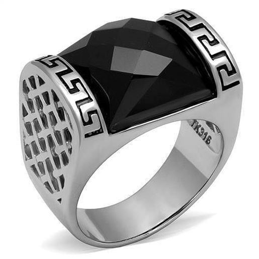 Picture of TK3016 - Stainless Steel Ring High polished (no plating) Men Synthetic Jet