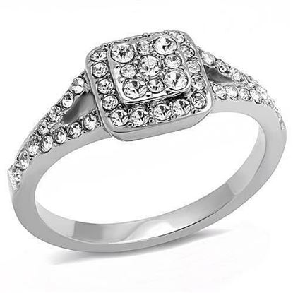 Picture of TK3023 - Stainless Steel Ring High polished (no plating) Women Top Grade Crystal Clear