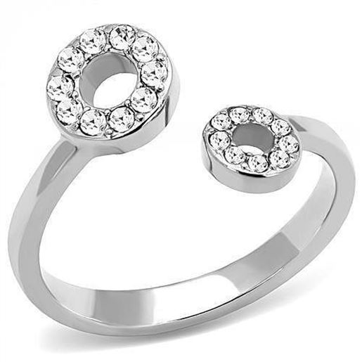 Picture of TK3025 - Stainless Steel Ring High polished (no plating) Women Top Grade Crystal Clear