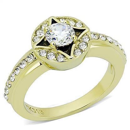 Picture of TK3034 - Stainless Steel Ring IP Gold(Ion Plating) Women AAA Grade CZ Clear