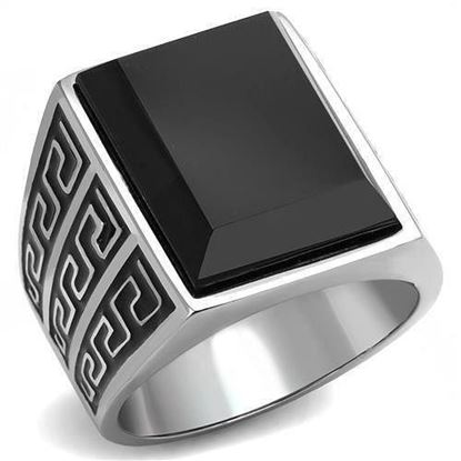 Picture of TK3076 - Stainless Steel Ring High polished (no plating) Men Synthetic Jet