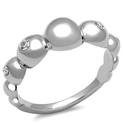 Picture of TK3087 - Stainless Steel Ring High polished (no plating) Women AAA Grade CZ Clear