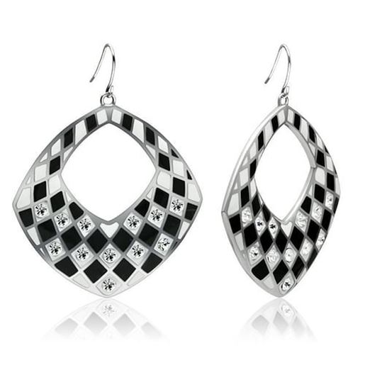 Picture of TK310 - Stainless Steel Earrings High polished (no plating) Women Top Grade Crystal Clear