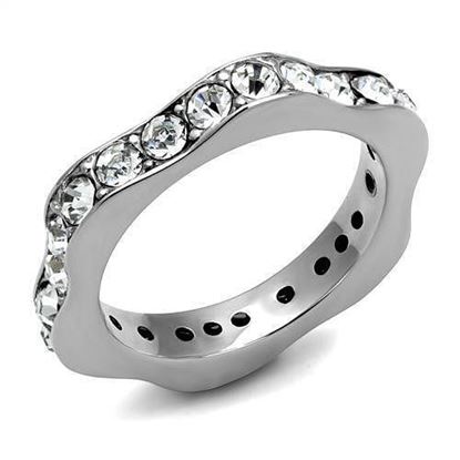 Picture of TK3106 - Stainless Steel Ring High polished (no plating) Women Top Grade Crystal Clear