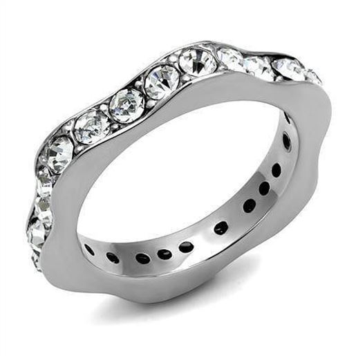 Picture of TK3106 - Stainless Steel Ring High polished (no plating) Women Top Grade Crystal Clear