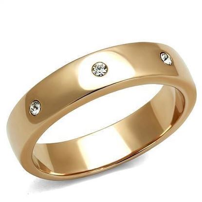 Picture of TK3107 - Stainless Steel Ring IP Rose Gold(Ion Plating) Women Top Grade Crystal Clear