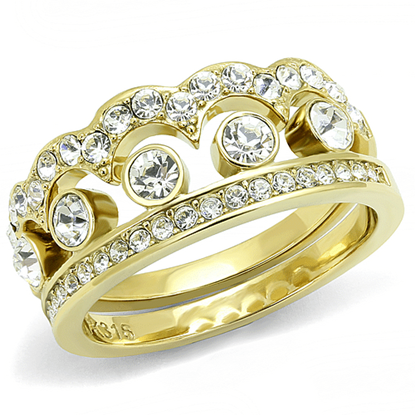 Picture of TK3123 - Stainless Steel Ring IP Gold(Ion Plating) Women Top Grade Crystal Clear