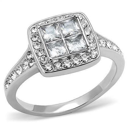 Picture of TK3137 - Stainless Steel Ring High polished (no plating) Women AAA Grade CZ Clear