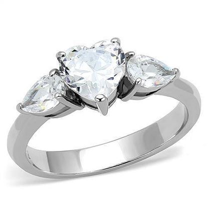 Picture of TK3138 - Stainless Steel Ring High polished (no plating) Women AAA Grade CZ Clear