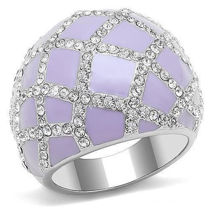 Picture of TK3143 - Stainless Steel Ring High polished (no plating) Women Top Grade Crystal Clear