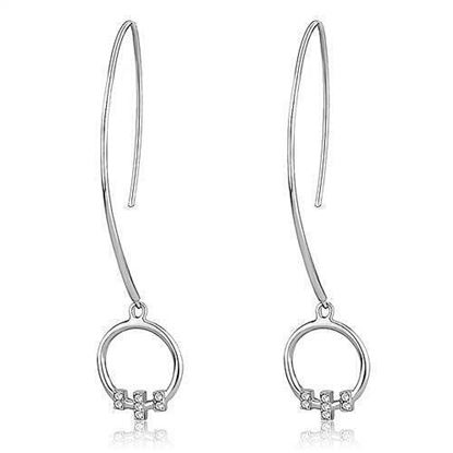 Picture of TK3146 - Stainless Steel Earrings High polished (no plating) Women Top Grade Crystal Clear