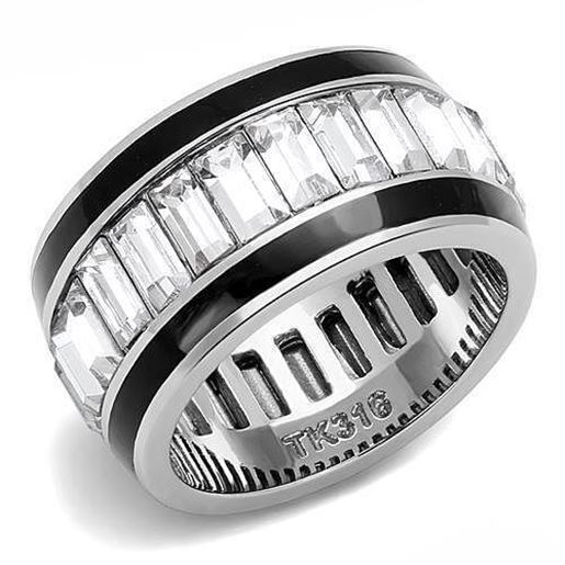 Picture of TK3173 - Stainless Steel Ring High polished (no plating) Women Top Grade Crystal Clear