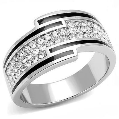 Picture of TK3174 - Stainless Steel Ring High polished (no plating) Women Top Grade Crystal Clear