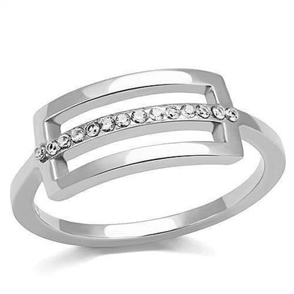 Picture of TK3177 - Stainless Steel Ring High polished (no plating) Women AAA Grade CZ Clear