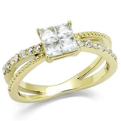 Picture of TK3181 - Stainless Steel Ring IP Gold(Ion Plating) Women AAA Grade CZ Clear