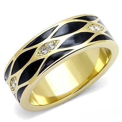 Picture of TK3182 - Stainless Steel Ring IP Gold(Ion Plating) Women Top Grade Crystal Clear