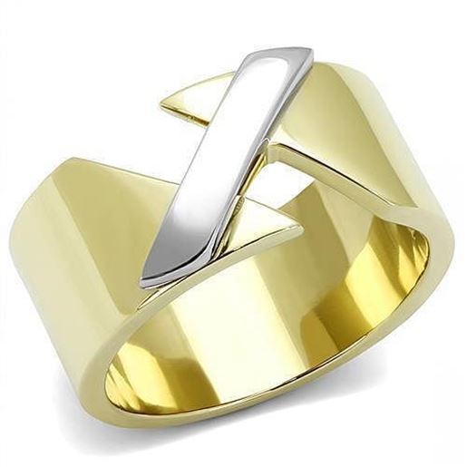 Picture of TK3184 - Stainless Steel Ring Two-Tone IP Gold (Ion Plating) Women No Stone No Stone