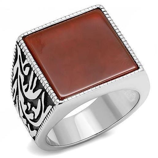 Picture of TK3189 - Stainless Steel Ring High polished (no plating) Men Semi-Precious Siam