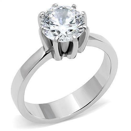 Picture of TK3208 - Stainless Steel Ring High polished (no plating) Women AAA Grade CZ Clear