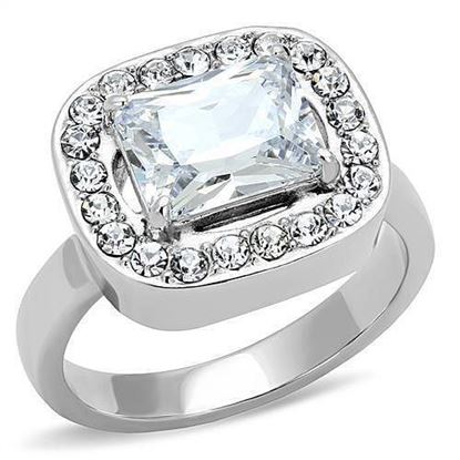 Picture of TK3209 - Stainless Steel Ring High polished (no plating) Women AAA Grade CZ Clear