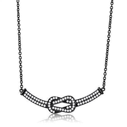 Picture of TK3219 - Stainless Steel Chain Pendant IP Black(Ion Plating) Women AAA Grade CZ Clear