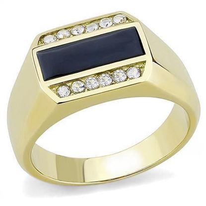 Picture of TK3222 - Stainless Steel Ring IP Gold(Ion Plating) Men AAA Grade CZ Clear