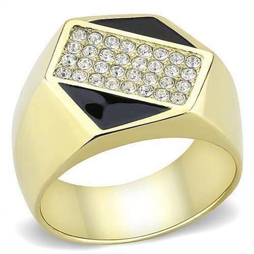 Picture of TK3224 - Stainless Steel Ring IP Gold(Ion Plating) Men Top Grade Crystal Clear