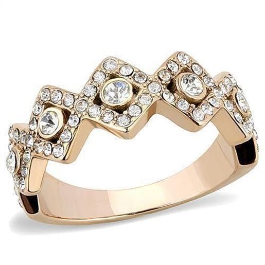 Picture of TK3237 - Stainless Steel Ring IP Rose Gold(Ion Plating) Women Top Grade Crystal Clear