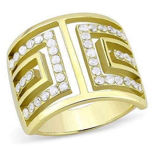 Picture of TK3238 - Stainless Steel Ring IP Gold(Ion Plating) Women AAA Grade CZ Clear