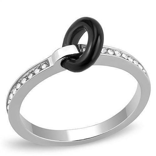 Picture of TK3241 - Stainless Steel Ring High polished (no plating) Women Top Grade Crystal Clear