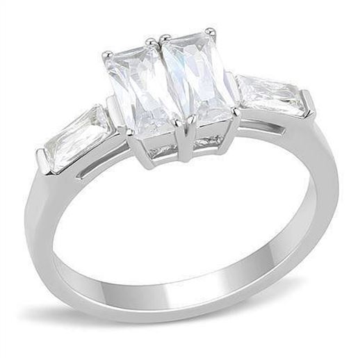 Picture of TK3244 - Stainless Steel Ring High polished (no plating) Women AAA Grade CZ Clear