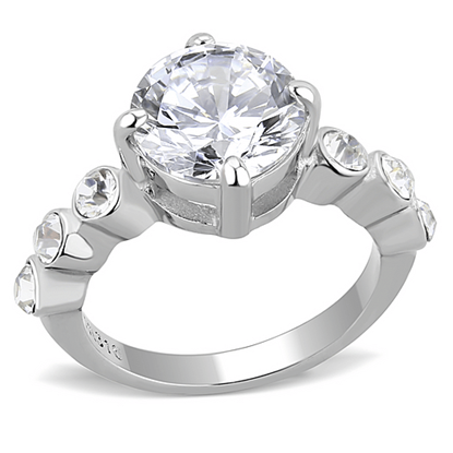 Picture of TK3247 - Stainless Steel Ring High polished (no plating) Women AAA Grade CZ Clear