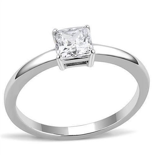 Picture of TK3250 - Stainless Steel Ring High polished (no plating) Women AAA Grade CZ Clear