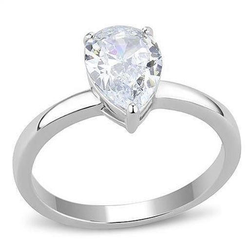 Picture of TK3251 - Stainless Steel Ring High polished (no plating) Women AAA Grade CZ Clear