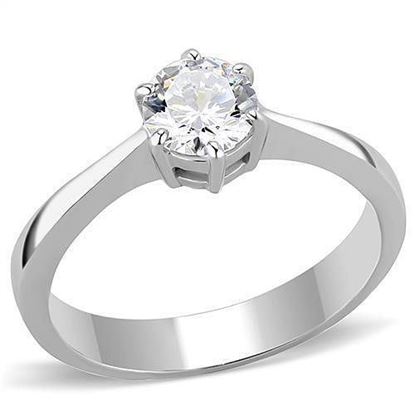 Picture of TK3252 - Stainless Steel Ring High polished (no plating) Women AAA Grade CZ Clear