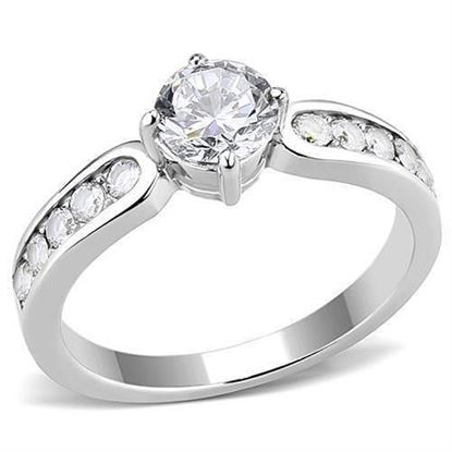 Picture of TK3256 - Stainless Steel Ring High polished (no plating) Women AAA Grade CZ Clear