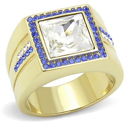 Picture of TK3269 - Stainless Steel Ring IP Gold(Ion Plating) Men Top Grade Crystal Clear