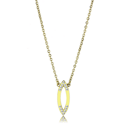 Picture of TK3285 - Stainless Steel Necklace IP Gold(Ion Plating) Women Top Grade Crystal Clear