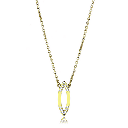 Picture of TK3285 - Stainless Steel Necklace IP Gold(Ion Plating) Women Top Grade Crystal Clear