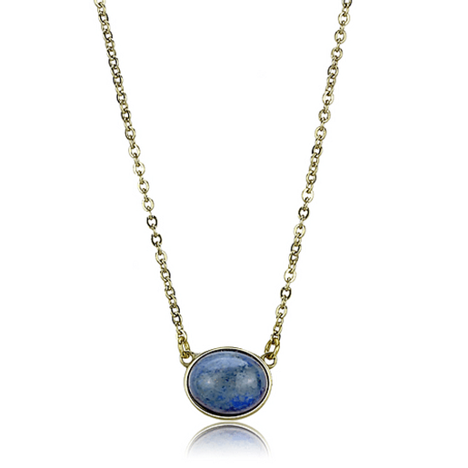 Picture of TK3287 - Stainless Steel Necklace IP Gold(Ion Plating) Women Precious Stone Montana