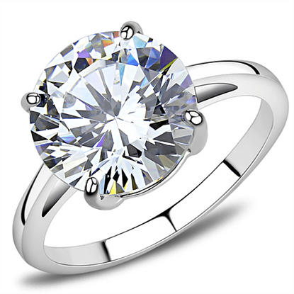 Picture of TK3428 - Stainless Steel Ring High polished (no plating) Women AAA Grade CZ Clear