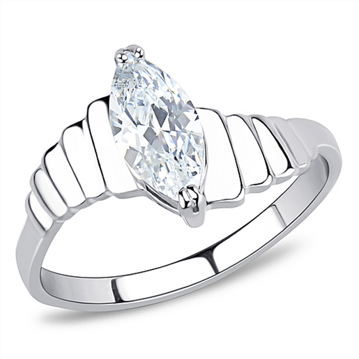 Picture of TK3429 - Stainless Steel Ring High polished (no plating) Women AAA Grade CZ Clear