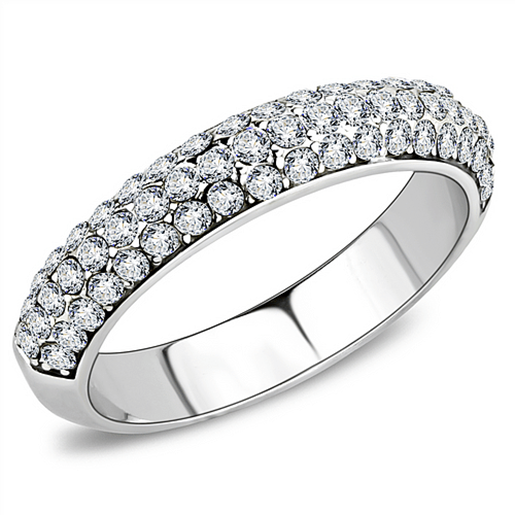 Picture of TK3437 - Stainless Steel Ring High polished (no plating) Women Top Grade Crystal Clear