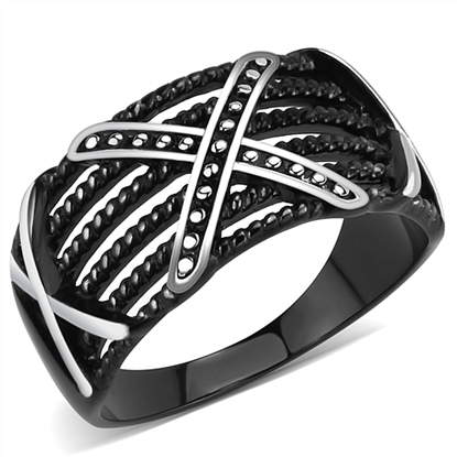 Picture of TK3468 - Stainless Steel Ring IP Black(Ion Plating) Men No Stone No Stone