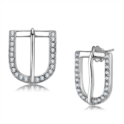 Picture of TK3489 - Stainless Steel Earrings High polished (no plating) Women Top Grade Crystal Clear