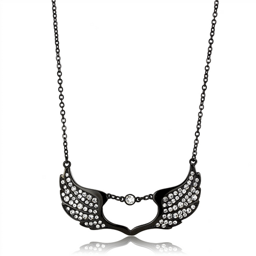 Picture of TK3496 - Stainless Steel Necklace IP Black(Ion Plating) Women Top Grade Crystal Clear