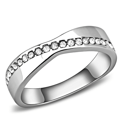 Picture of TK3501 - Stainless Steel Ring High polished (no plating) Women Top Grade Crystal Clear