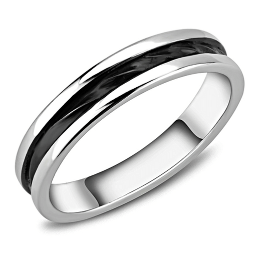 Picture of TK3502 - Stainless Steel Ring Two-Tone IP Black (Ion Plating) Women No Stone No Stone