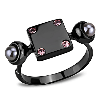 Picture of TK3513 - Stainless Steel Ring IP Light Black  (IP Gun) Women Synthetic Gray